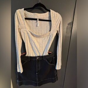 Free people Intimately free long sleeve bodysuit, square neck